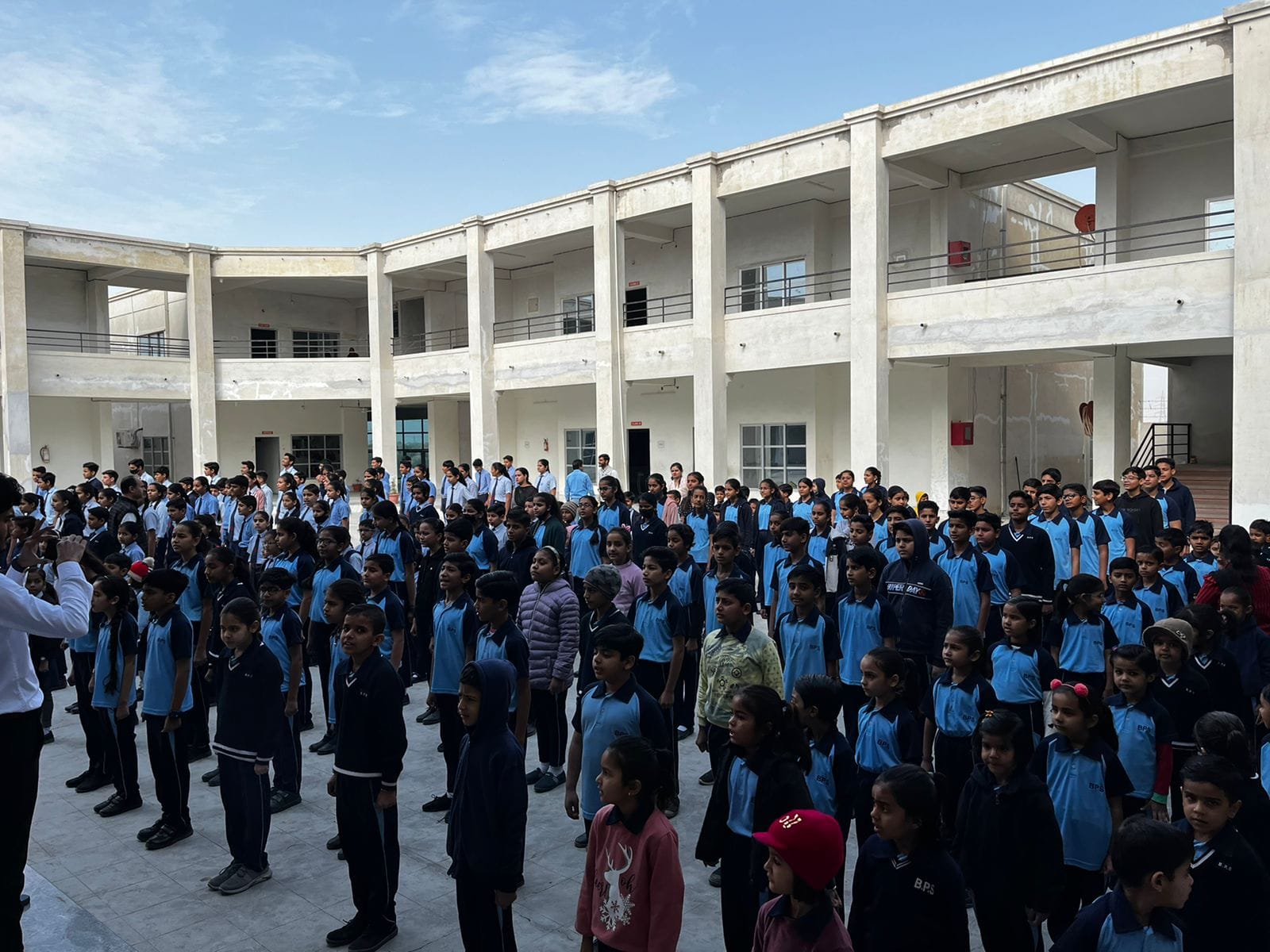 Students gathered for the morning assembly